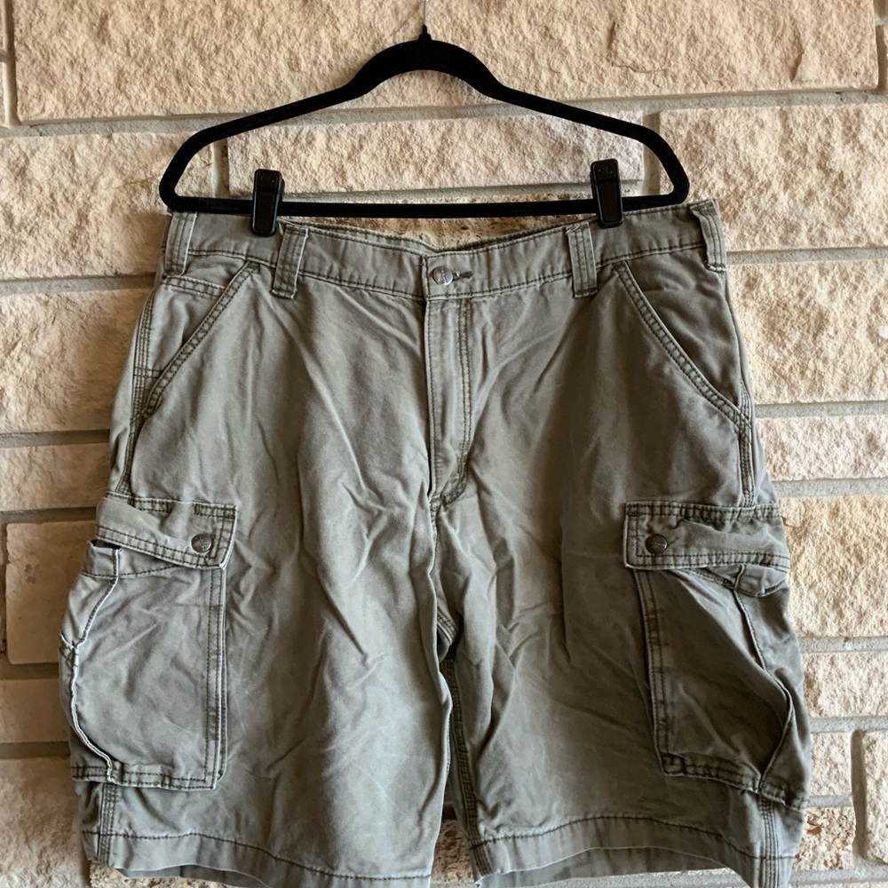 Carhartt Men's Cargo Shorts - Olive Green Relaxed Fit Size 38